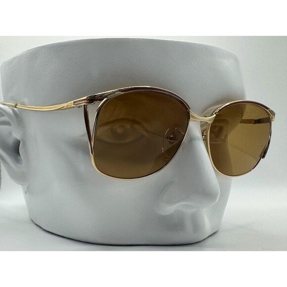 NEW Vintage Oversize Sunglasses | Non RX | Detailed Style | Gold Metal Frame main image 7